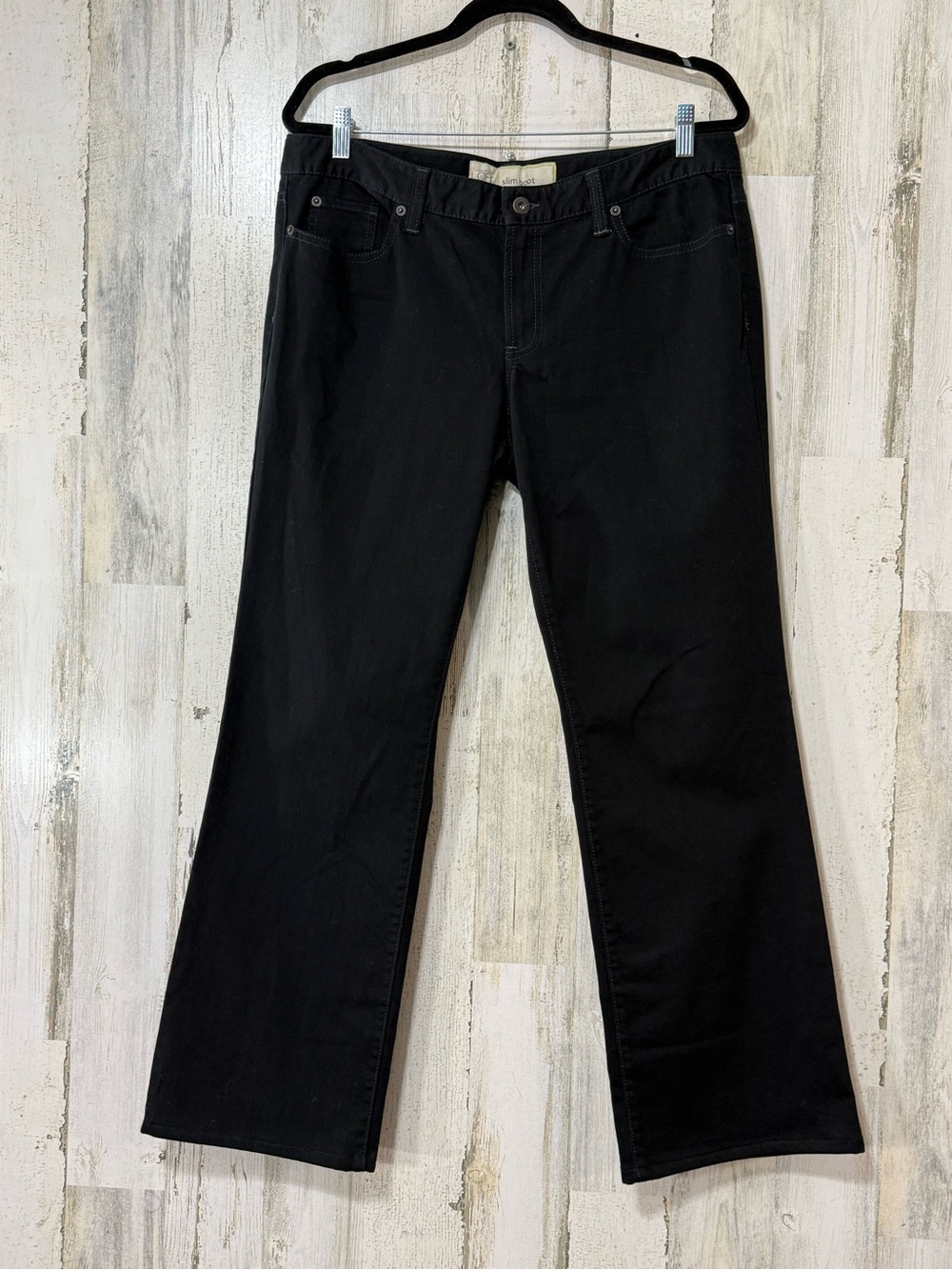 LOFT Black Slim Boot Wide-Leg Jeans